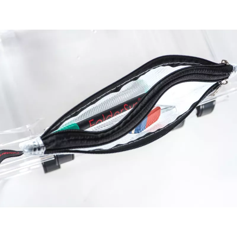 Pochette à fermeture éclair FolderSys A6 transparente en PVC