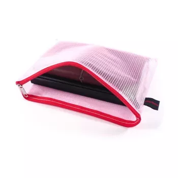 Pochettes à documents à fermeture éclair Foldersys A5 transparentes en PVC, lot de 10