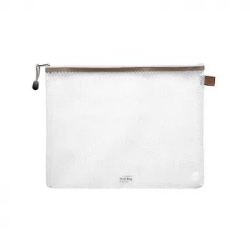 Pochette à fermeture éclair FolderSys A4 transparente en PVC 0,18 mm