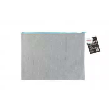 Pochette à fermeture éclair FolderSys A4 grise opaque en non-tissé PP 270 x 350 mm