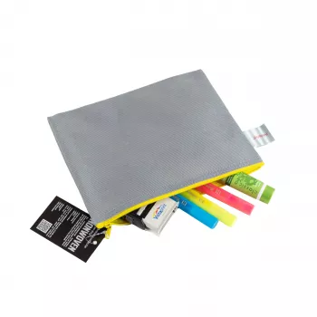 Pochette à fermeture éclair FolderSys A5 grise opaque en non-tissé PP 190 x 255 mm