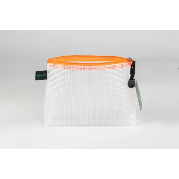 Pochette à fermeture éclair FolderSys transparente/orange 0,28 mm A6, 1 pièce
