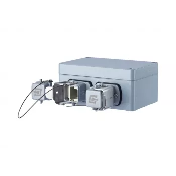 METZ CONNECT E-DAT Industry IP67 V5 prise réseau en saillie 2 ports, aluminium, gris (1401060320ME)