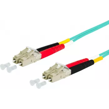 Câble de raccordement fibre optique METZ CONNECT 151J1JOJO50E LC duplex vers LC duplex 50/125 µm multimode OM3 5 m aqua