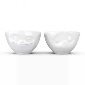 FIFTYEIGHT PRODUCTS ensemble de petits bols 100ml sourire et bisou blanc