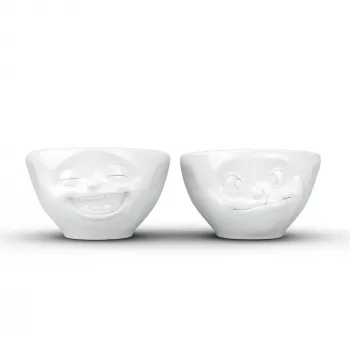 FIFTYEIGHT PRODUCTS Ensemble de bols 100 ml - Rieur & Gourmand blanc