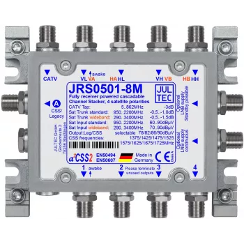 Multiswitch 8 sorties Jultec JRS0501-8M 4 entrées SAT 1 entrée terrestre