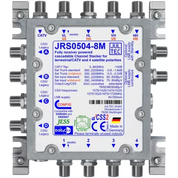 Convertisseur monocâble JULTEC JRS0504-8M Unicable II 4 entrées SAT 8 bandes utilisateur