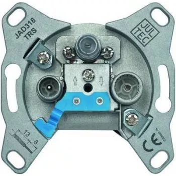 JULTEC JAD318TRS Prise d'antenne à passage, 3 trous, 18 dB, découplée par diode, SAT/TV/radio, encastrée