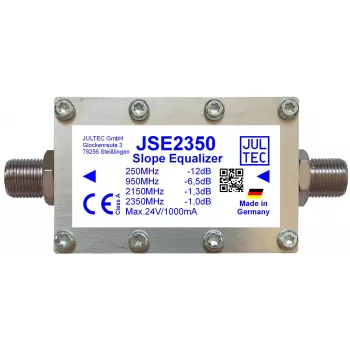 JULTEC JSE2350 Égaliseur de ligne large bande SAT-FI, 1 voie de signal, type F, 75 ohms
