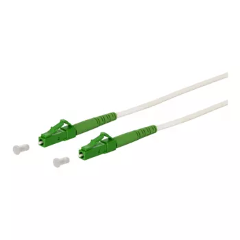 Câble de raccordement fibre optique METZ CONNECT OpDAT LC APC vers LC APC monomode OS2 3 m blanc
