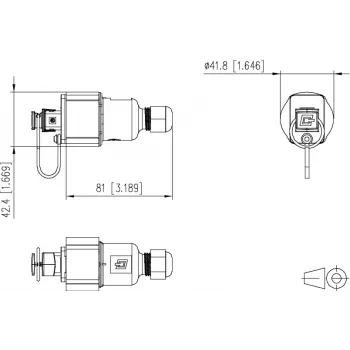 Raccord de câble METZ CONNECT E-DAT Industry IP67 V4 RJ45 Field Jack Insert Cat.6