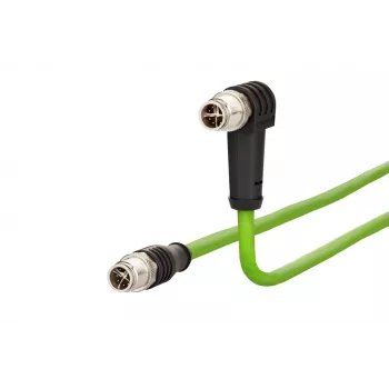 Câble de raccordement METZ CONNECT M12 codé X 1 m Cat.6A S/FTP PUR vert 142M2X1A010