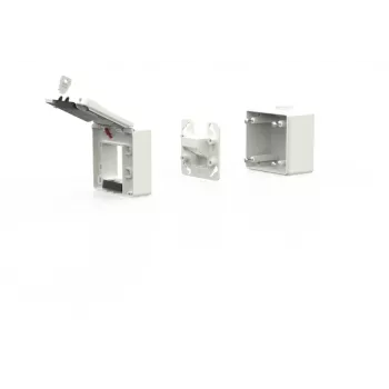 Boîtier de module en saillie METZ CONNECT 1309470002KI IP44 avec couvercle rabattable et serrure, 2 emplacements de module, gris clair (RAL 7035)