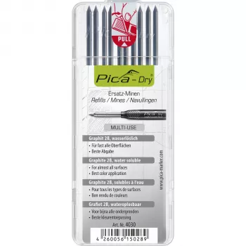 Recharges Pica DRY graphite 2B 2,8 mm 120 mm 10 mines