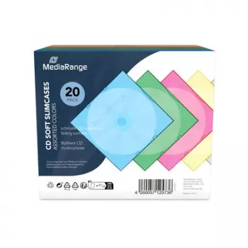 Boîtier CD slim souple MEDIARANGE Retail Pack Color (5x4) - 20 boîtiers slim assortis