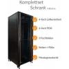 IT-BUDGET armoire réseau 19 pouces SRK - kit complet - 42HE - largeur 800 mm, profondeur 800 mm - porte verre/acier - 4 ventilateurs actifs - PDU - tiroirs - préassemblée - noir (99ITB19SRK4288GSM)