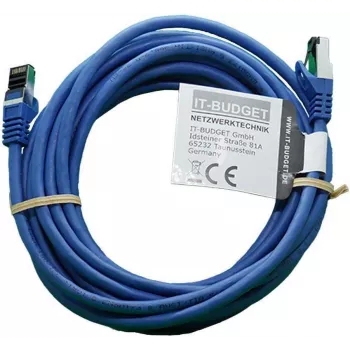 Câble patch IT-BUDGET Full Copper Premium - Flex AWG 26 - Cat.8.1 - 2000 MHz - sans halogène - PoE+ - 40 Gbit - bleu - 5 m