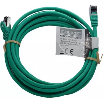 Câble patch IT-BUDGET Full Copper Premium - Flex AWG 26 - Cat.8.1 - 2000 MHz - sans halogène - PoE+ - 40 Gbit - vert - 5 m