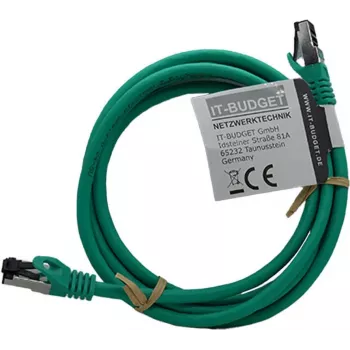 Câble de brassage IT-BUDGET Full Copper Premium - Flex AWG 26 - Cat.8.1 - 2000 MHz - sans halogène - PoE+ - 40 Gbit - vert - 2 m