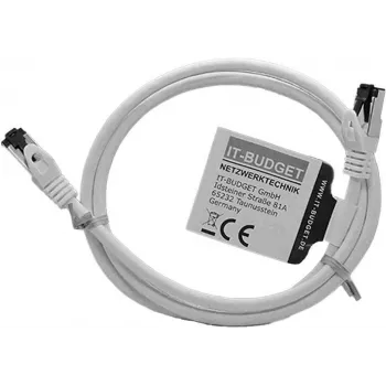 Câble de brassage IT-BUDGET Full Copper Premium - Flex AWG 26 - Cat.8.1 - 2000 MHz - sans halogène - PoE+ - 40 GBit - blanc - 1 m (90ITBFLEX81PK1W)