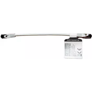 Câble de brassage IT-BUDGET Full Copper Premium - Flex AWG 26 - Cat.8.1 - 2000 MHz - sans halogène - PoE+ - 40 GBit - gris - 0,25 m