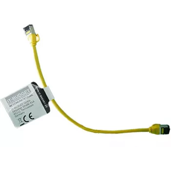 Câble de brassage IT-BUDGET Full Copper Premium - Slim AWG 28 - Cat.8.1 - 2000 MHz - sans halogène - PoE+ - 40 GBit - jaune - 0,25 m