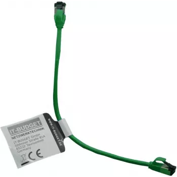 Câble de brassage IT-BUDGET Full Copper Premium - Slim AWG 28 - Cat.8.1 - 2000 MHz - sans halogène - PoE+ - 40 Gbit - vert - 0,25 m