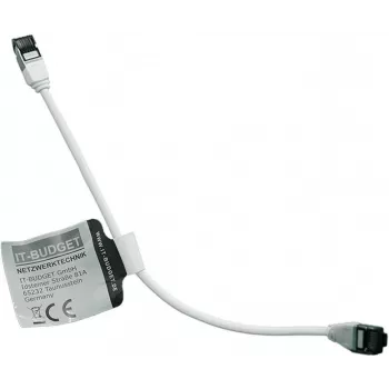 Câble de brassage IT-BUDGET Full Copper Premium - Slim AWG 28 - Cat.8.1 - 2000 MHz - sans halogène - PoE+ - 40 Gbit - blanc - 0,50 m