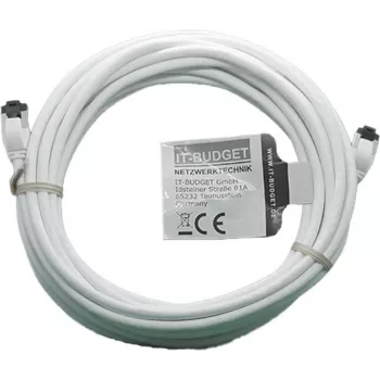 Câble patch IT-BUDGET Full Copper Premium - Slim AWG 28 - Cat.8.1 - 2000 MHz - sans halogène - PoE+ - 40 Gbit - blanc - 5 m (90ITBSLIM81PK5W)