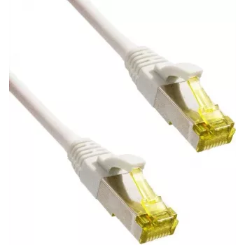 Câble patch IT-BUDGET Full Copper Premium - Super Flex TPE - Cat.6A - avec câble brut Cat.7 - 600 MHz - sans halogène - PoE+ - 10Gbit - blanc - 1,5 m