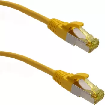 Câble patch IT-BUDGET Full Copper Premium - Super Flex TPE - Cat.6A - avec câble brut Cat.7 - 600 MHz - sans halogène - PoE+ - 10Gbit - jaune - 1 m (90ITBFLEX6A7PK1Y)