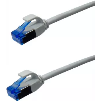 Câble patch premium IT-BUDGET Full Copper - Slim AWG 28 - Cat.6A - 500 MHz - sans halogène - PoE++ - 10 Gbit - gris - 1,5 m