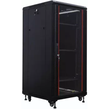 Armoire réseau IT-BUDGET 19 pouces SRK - 27U - 600x600 mm - porte verre trempé/acier plein - préassemblée - noir (99ITB19SRK2766GSNM)