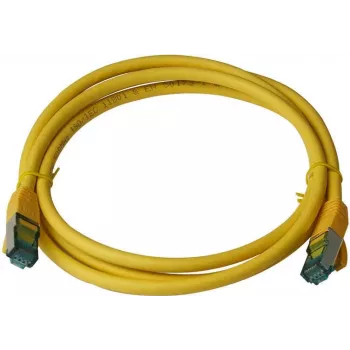 Câble patch premium IT-BUDGET Full Copper - Cat.6A - 500 MHz - sans halogène - PoE+ - AWG 26/7 - jaune - 25 m