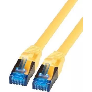 Câble patch IT-BUDGET Full Copper Premium - Super Flex TPE - Cat.6A - 500 MHz - LSZH - PoE+ - AWG 27 - jaune - 0,25 m