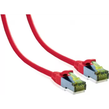 Câble patch Premium Full Copper IT-BUDGET - Cat.6A avec câble brut Cat.7 - 600 MHz - sans halogène - PoE+ - 10 Gigabit - rouge - 7,5 m