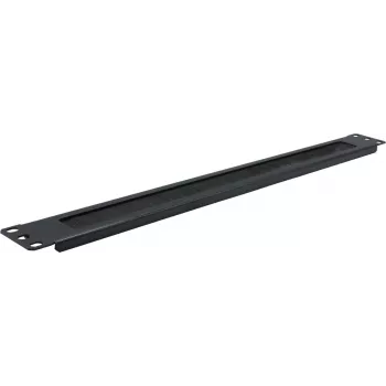 Rockstable panneau de gestion des câbles 1U 19 pouces à joint brosse - acier - noir (RS19-BCM)