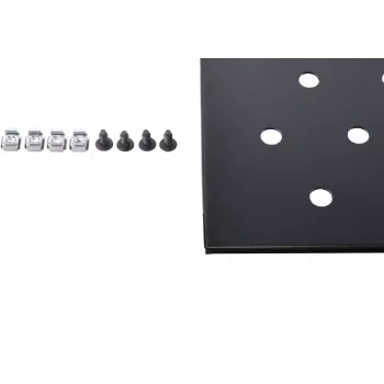 Rockstable étagère rack fixe 1U 19 pouces - acier - noire - capacité de charge 20 kg - perforations ovales (RS19-FH68)