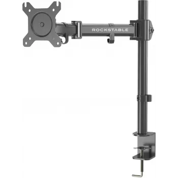 Rockstable RS-MM002 Support de bureau pour moniteur simple - Pince / Passage de câble - 8 kg - 13-32 pouces - VESA 75x75/100x100 - Noir
