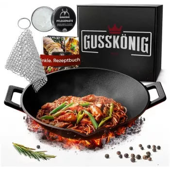 Gusskönig Wok en fonte pré-assaisonné 36 cm (GK-48)