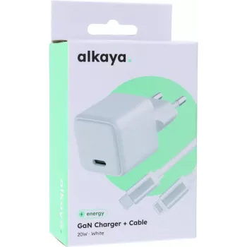 ALKAYA NEXUS Speed Flex ensemble de chargeur technologie GaN 20W blanc