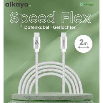 ALKAYA Speed Flex Câble USB-C vers USB-C 2 m blanc (CL-60031)