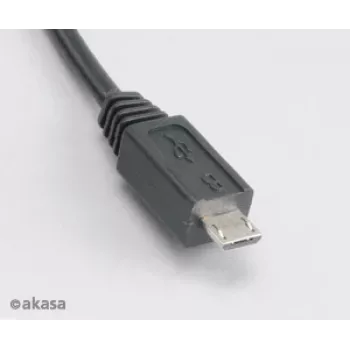 Câble USB 2.0 Akasa AK-CBUB05-10BK - USB-A vers Micro-USB-B - 1 m - noir