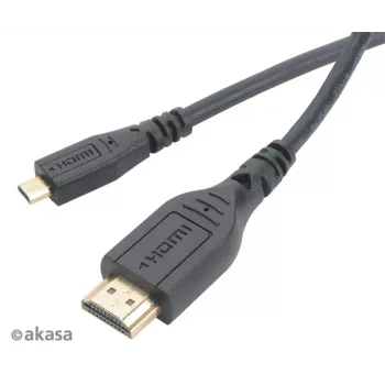 Câble HDMI High Speed avec Ethernet Akasa 1,5 m - HDMI Type-A vers Micro HDMI - 4K - noir