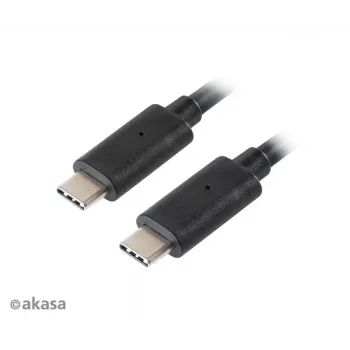 Akasa AK-CBUB26-10BK Câble USB-C vers USB-C 1m - USB 3.2 Gen 2 - 10 Gbit/s - 100W PD - Noir