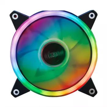 Ventilateur LED RGB Akasa Vegas R7 120 mm, 500-1500 rpm, 41,9 CFM, 23,8 dB(A), PWM, RGB 4 broches, ASUS Aura Sync, MSI Mystic Light Sync, Gigabyte Fusion