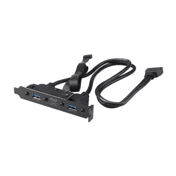 Câble adaptateur interne Akasa USB 3.1 Gen 2 avec deux ports USB 3.0 Type-A - 50 cm - noir
