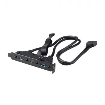Câble adaptateur interne Akasa USB 3.1 Gen 2 avec deux ports USB 3.0 Type-A - 50 cm - noir