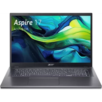 Ordinateur portable Acer Aspire 17 A17-51M - Intel Core 5 120U 1,4 GHz - 16 Go de RAM DDR5 - SSD NVMe 1 024 To - 17,3 inch Full HD LED - Windows 11 Pro - Intel Graphics - Wi-Fi 6E - Bluetooth 5.3 - argent/noir